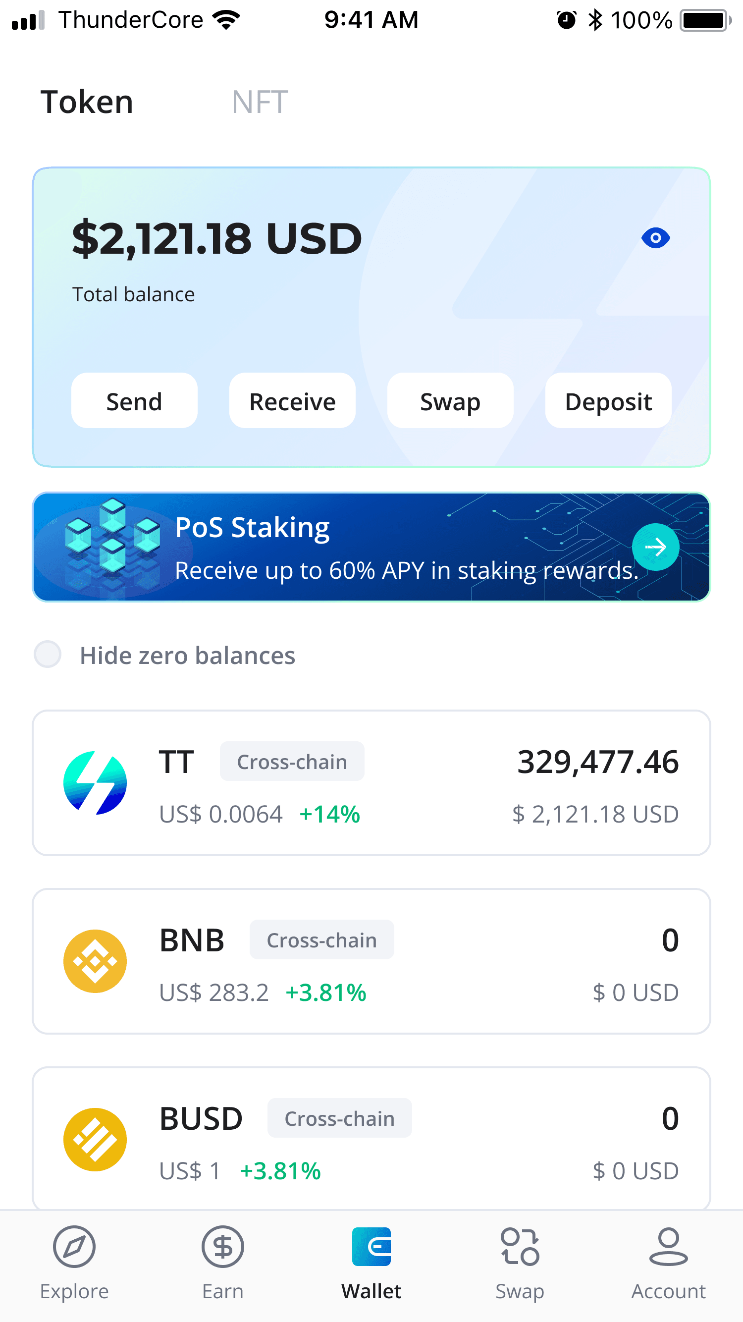 TT Wallet v0 design — 4 equal action buttons